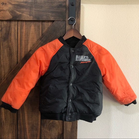 Harley Davidson Kids Reversible Varsity Jacket Black 4Y main image 0